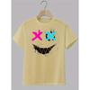 Cross Eyes Smile Face Print, Men's Graphic T-shirt, Casual Comfy Tees Tshirts for Summer, Men's Clothing Tops