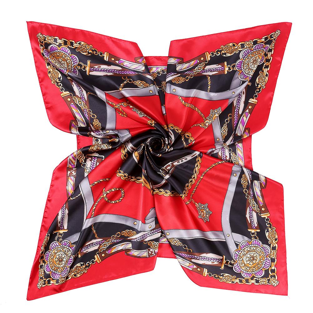 Women Large Square Muslim Style Delicate Printing Scarf