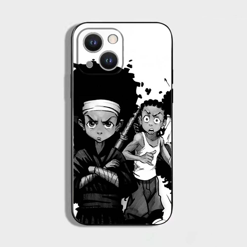 Cartoon The B-Boondocks Phone Case For iPhone 16,15,14,13,12,11 Plus,Pro Max,XS,X,XR,SE,Mini,8,7,Soft Silicone Black Cover