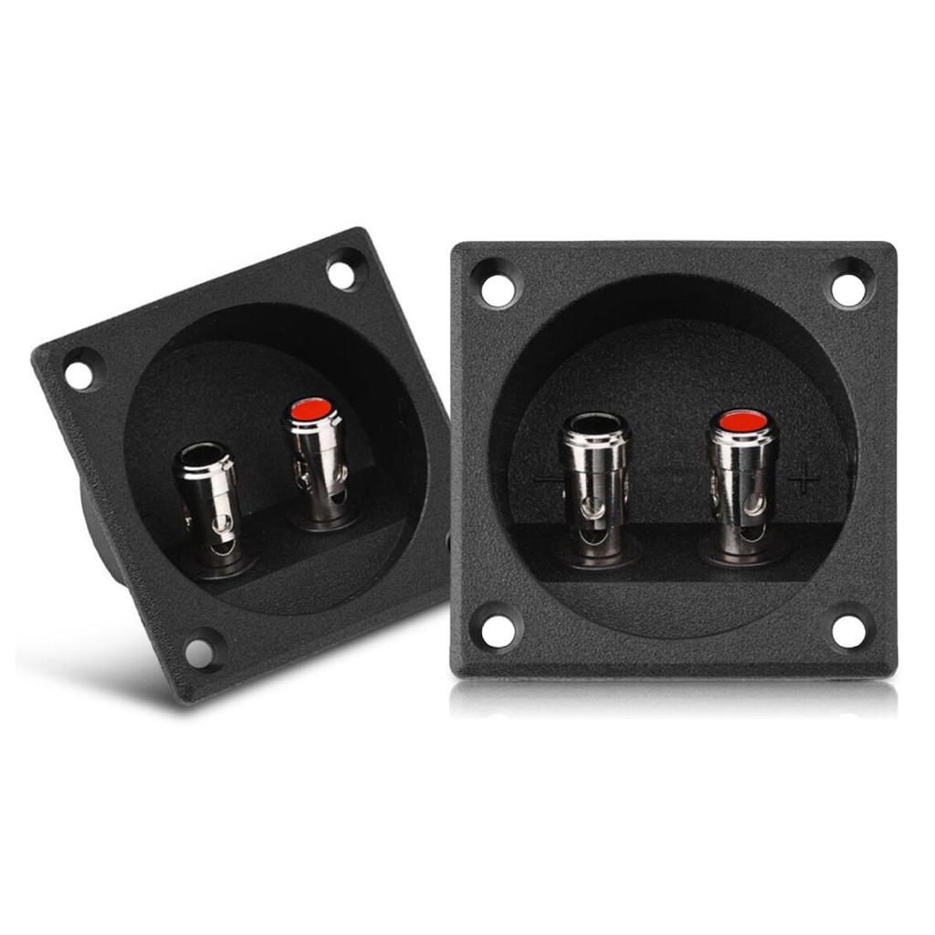 2 Pcs Speakers Terminal Box Push Spring Type 2 Binding Post Cable Connector Acoustic Components