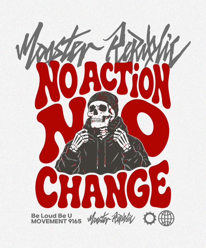 MONSTER REPUBLIC No Change Red T-Shirt White_9165