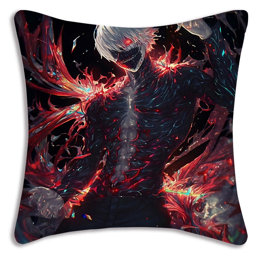 Anime For Tokyos Ghouls Pillow Covers Cartoon Sofa Decorative Home Double-sided Printing Short Plush Cute Cushion Cover