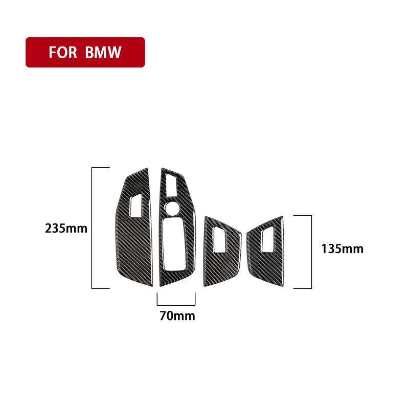 Real Carbon Fiber Car Accessories Window Lift Control Decorative Cover Soft Sticker For BMW X3 G01 2018- X4 G02 -2024