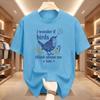 I Wonder If Birds Think About Me Too Wren Bird Floral Print Unisex Cotton T Shirt Summer Short Sleeve Vintage Casual Street Tees