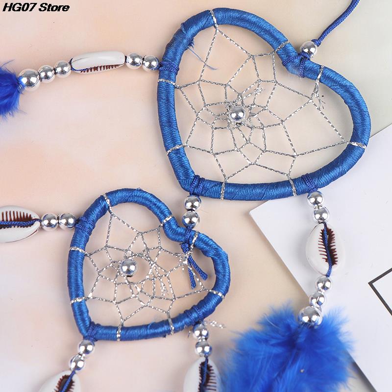 1Pc Indian Love Dream Catcher Wind Chimes Feather Decoration Home Decoration Wall Hanging Adornment Handmade Hanging Gift 7cm