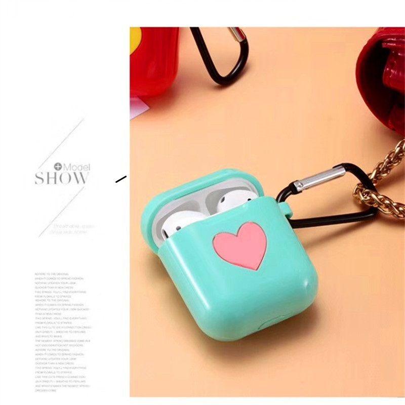 Love Heart Protective Bag Cover For Airpods Made Of Soft Skin-friendly Silicone