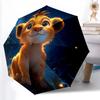 1pc Sturdy 8-Bone Auto Umbrella, Lovely Simba Lion King Umbrella, Digital Printed, Foldable Umbrella for On-the-Go Outdoor Use