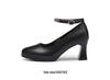 Red Dragonfly Women's Chunky Heel Mary Janes - Summer Casual Genuine Leather High Heels.