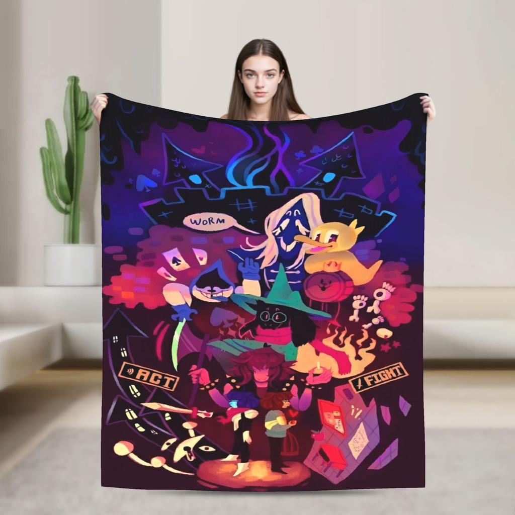Delta Rune Kris Deltarune Blankets Wool Novelty Soft Throw Blankets for Bed Sofa Summer