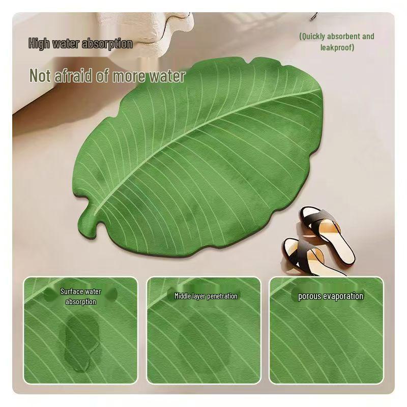 Simple Bathroom Door Diatomaceous Earth Floor Mat - Water Absorbent, Stain Resistant, Wear Resistant, Easy to Clean Foot Pad