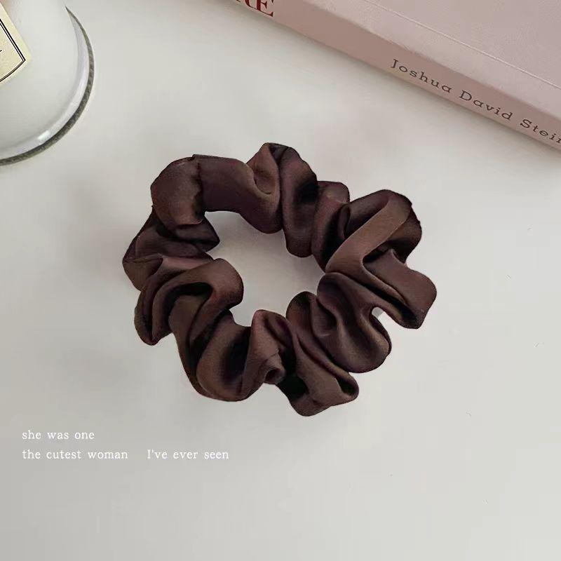 Spring & Summer French Leather Hair Tie for Women - High-End Flower Ponytail Accessory