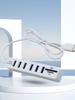 USB 6 Port Extension Hub High Speed Transmission Memory TF Splitter Adapter Plug and Play USB 2.0 for Laptop Computer PC