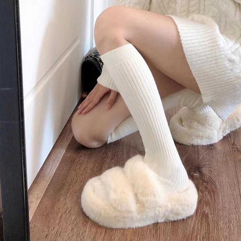 Winter Socks Striped Calf Socks Vertical Pattern Mid-Tube Socks Japanese Calf Socks