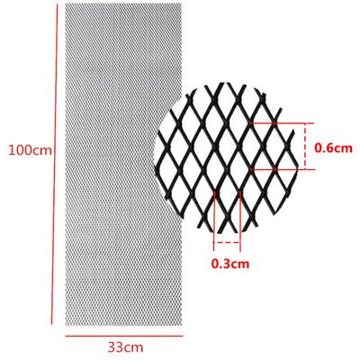 100 X 33cm Aluminium Racing Car Grille Cover 3x6mm Rhombic Mesh Grill Net Black