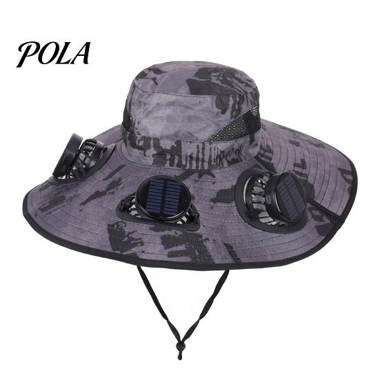 Adjustable Solar Fan Cap Sun Hat with Detachable Design, Three Fans UPF 50+ Bucket Battery Backup Hat, Fit Outdoor Cooling Type-C Charging, Power With