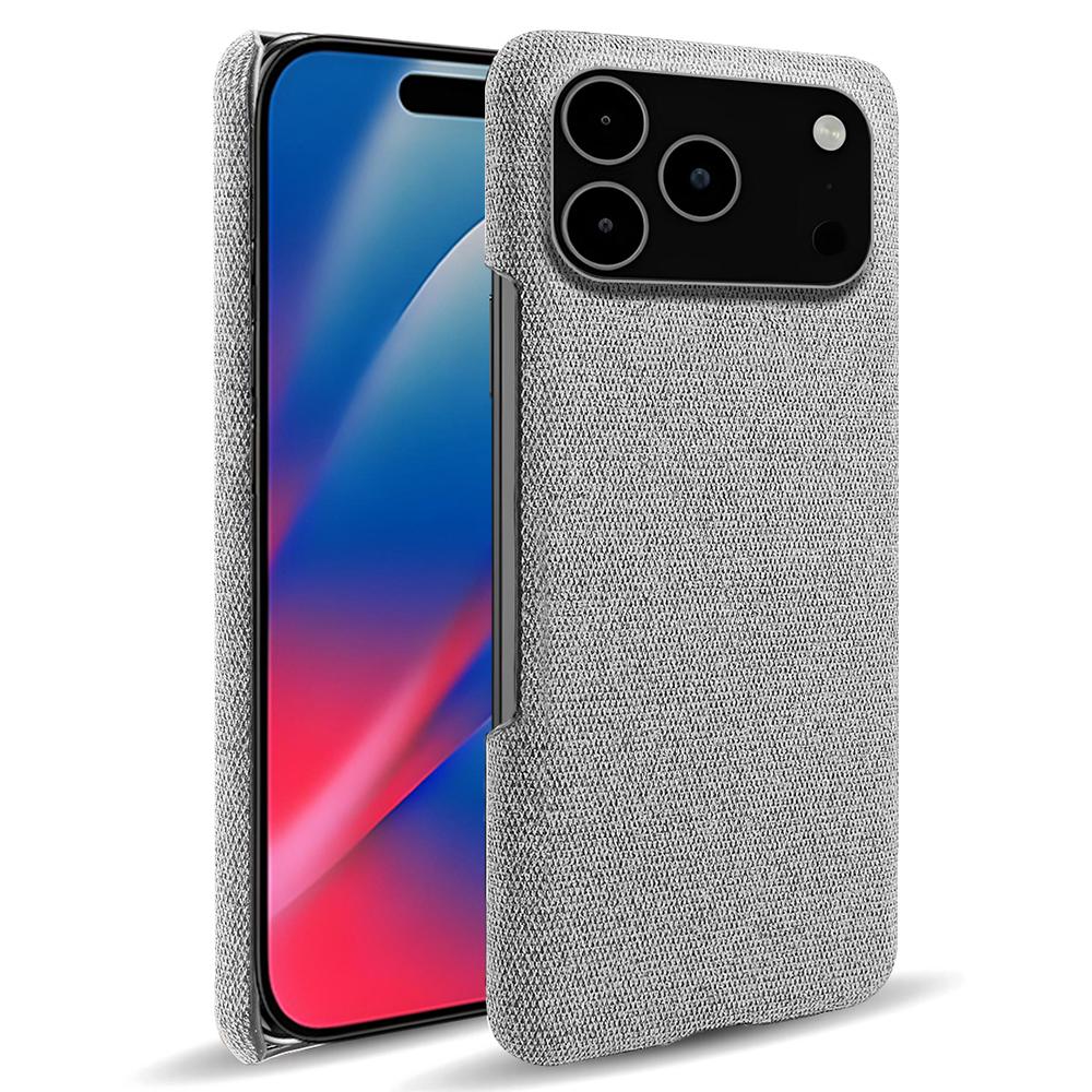 For iPhone 17 Pro Max Phone Case Cloth Texture Anti-Scratch Protective PC Back Cover