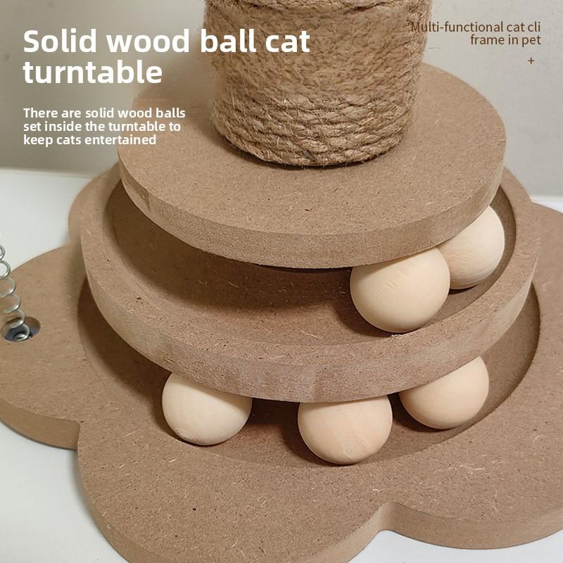 Small Sisal Scratching Post for Cats, Durable Cat Tree with Scratch Board for Indoor Cats, Pet Furniture
