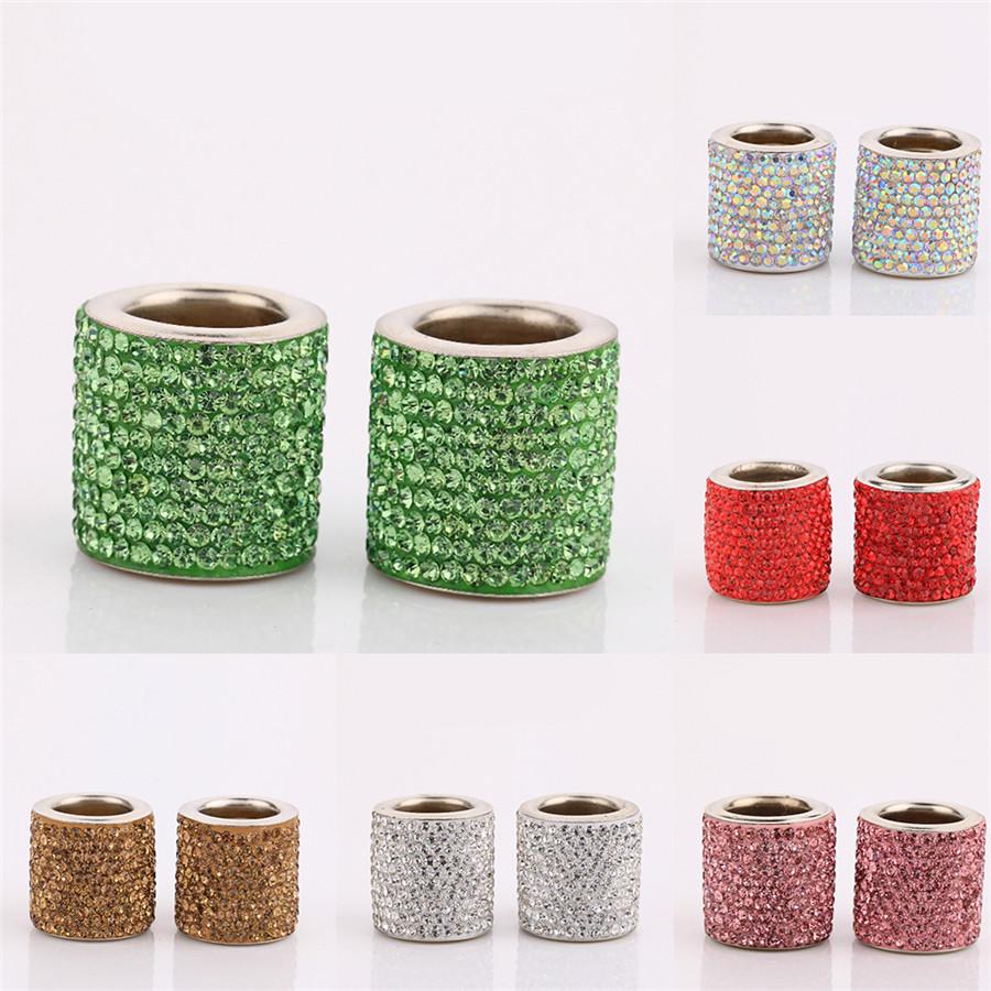 4 X Silver Diamond Bling Crystal Car Headrest Collar Interior Decor Cylindrical