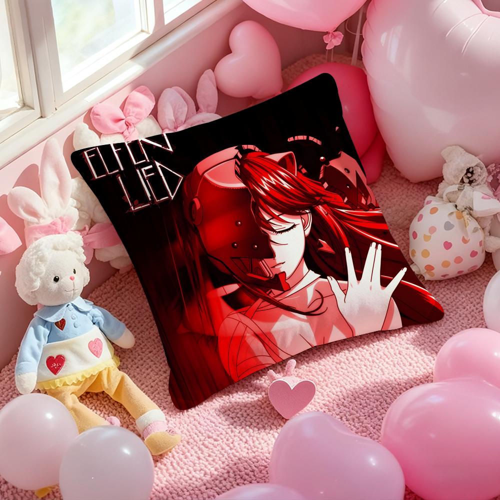 Anime E-Elfen L-Lied Cushion Cover Pattern Printed Pillowcase for Living Room Sofa Cushion Cover & Bedroom Decor