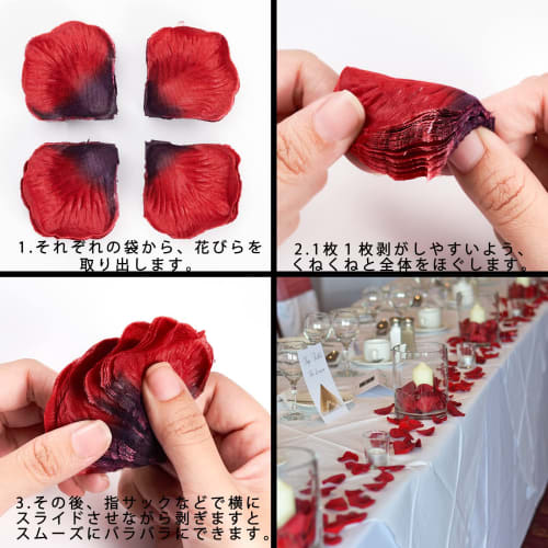 Set of 3,000 Artificial Rose Petals for Flower Showers, Proposals, Weddings, Receptions, Birthdays, Celebrations, Christmas, and Parties (3,000 Red Pe
