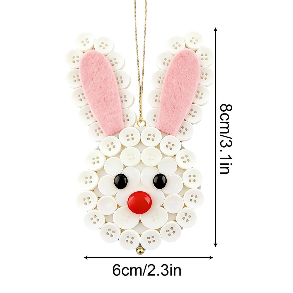 DIY Button Rabbit Handmade Crafts Kit Easter Bunny Carrot Egg Pendant Making Set For Beginners DIY Button Decoration Accessories