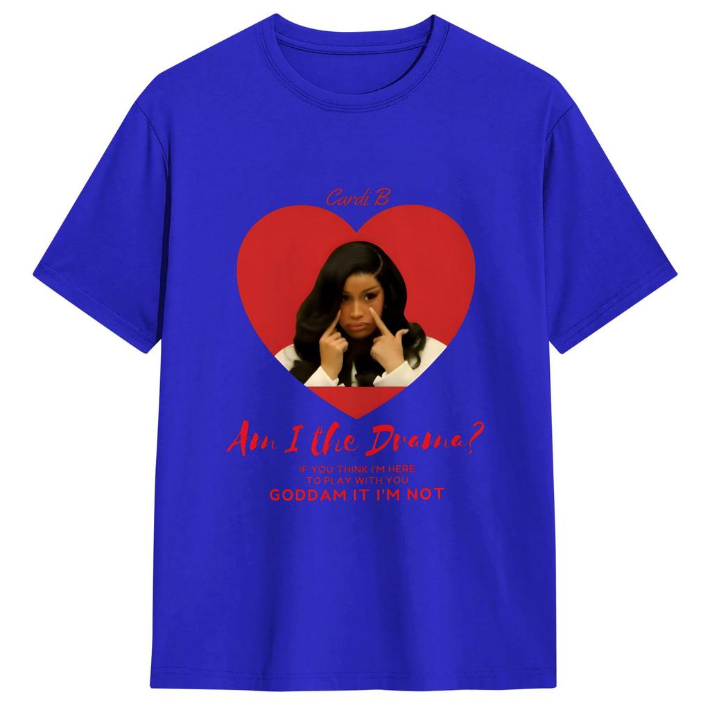 Cardi B Vintage TShirt Summer Leisure TShirts Unisexs Pure Cotton Breathable Top Tees ShortSleeve Street Style Tops