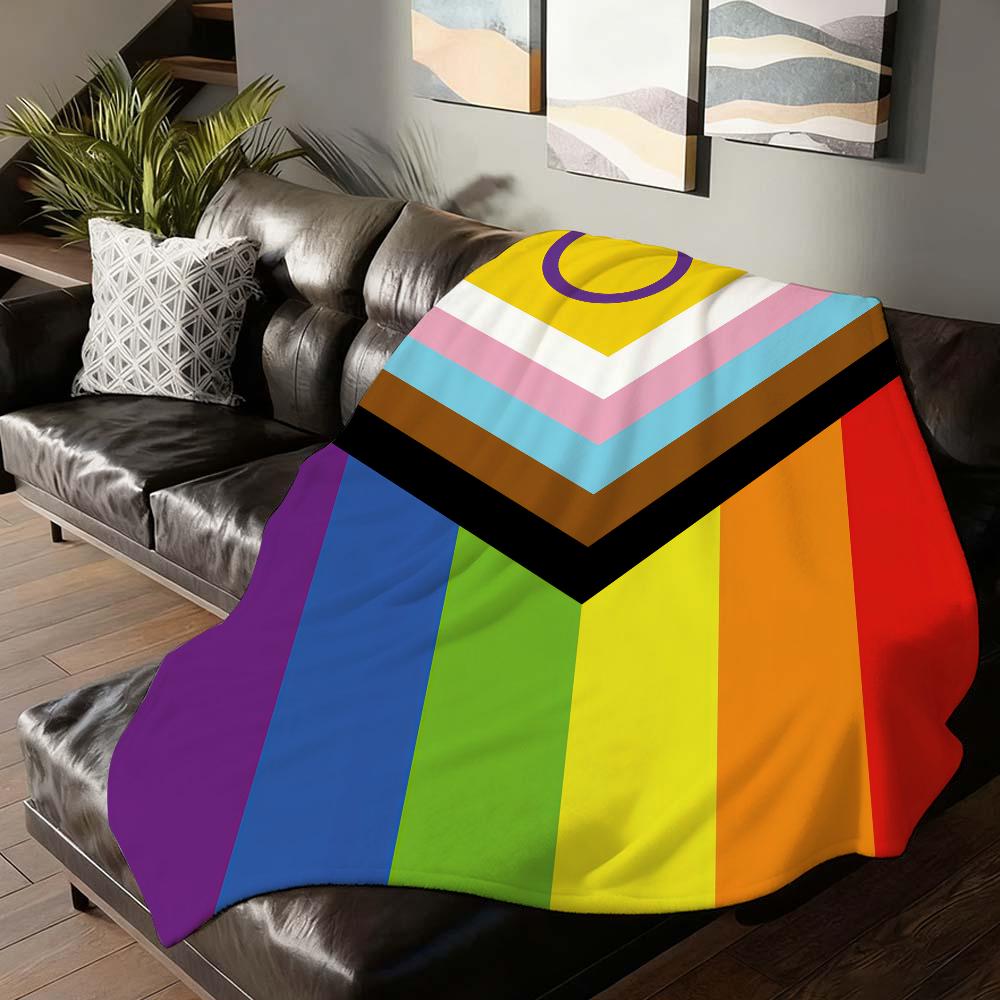 LGBT Rainbow Flag Blanket Soft and Skin Friendly For Couch Bed Napping Bedspread All Seasons Comforter