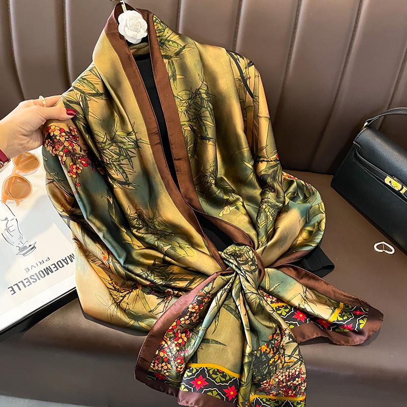 New Summer Scarf  Temperament  Silk Scarf  Fashionable Beach Towel  Sun Protection Towel  Vacation  Sun Protection