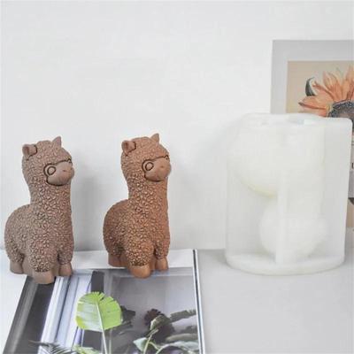 New 3D Alpaca Silicone Candle Mold Cute Sheep Soap Gypsum Clay Resin Making Tool DIY Animal Chocolate Ice Block Baking Mould