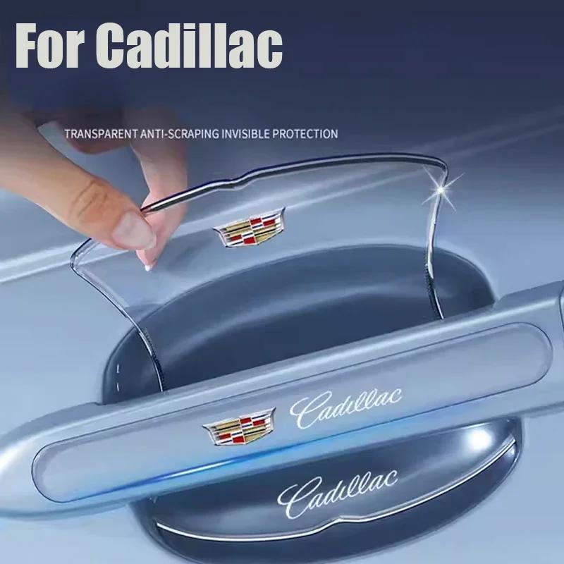 8pcs Car Door Handle Anti-Scratch Sticker Decal for Cadillac DTS ATS Tiburon CTS SRX Escalade BLS Deville XTS XT5 Seville Badge