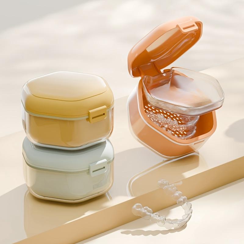 1pc Portable Easy-to-Clean Dental Retainer Case - Durable Travel and Daily Use Denture Storage Box for Orthodontic Braces, Ideal for False Teeth Care