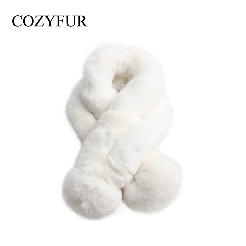 Rex Rabbit Hair Scarf Women's Autumn and Winter Korean Version Thickened Warm Plush Fur Scarf Mao Mao Collar Real Hair