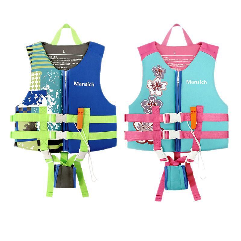 Children's Neoprene Life Jacket - Beginner Buoyancy Vest for Swimming and Water Park Safety