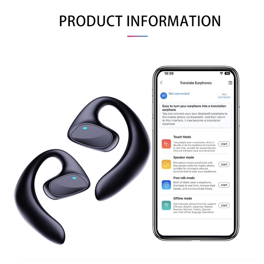 144 Language Translation Headset Wireless BT Translation Headset 144 Languages Translation Intelligent Voice Translation Machine