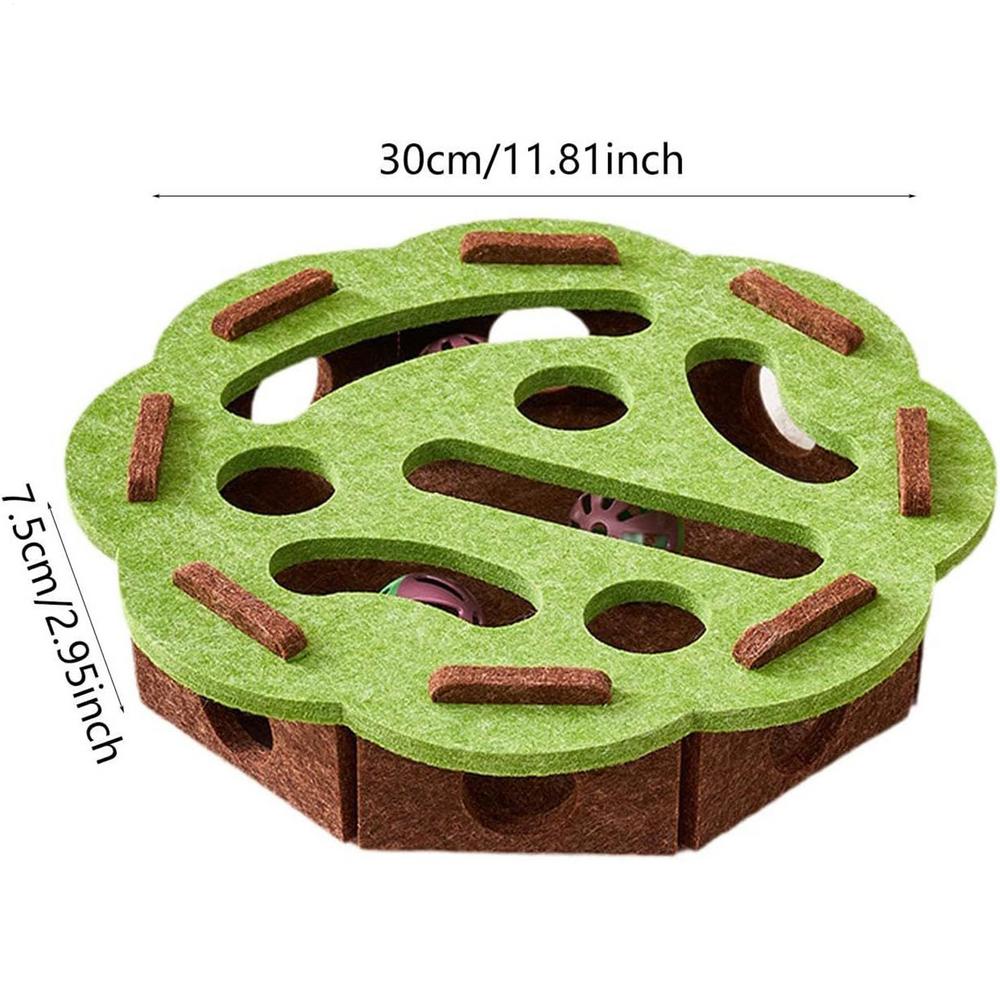 Cat Puzzle Toy Indoor Cats Scratch Interactive Puzzle Toy Kitten Playing Maze With Bell Balls For Home Indoor Living Room Kitten