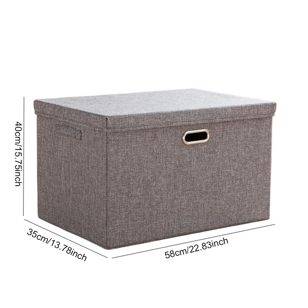 

Складной ящик для хранения из ткани с крышкой, органайзер для домашней одежды и всякой всячины, органайзер для хранения ткани, складной кубический ящик для хранения ткани серый