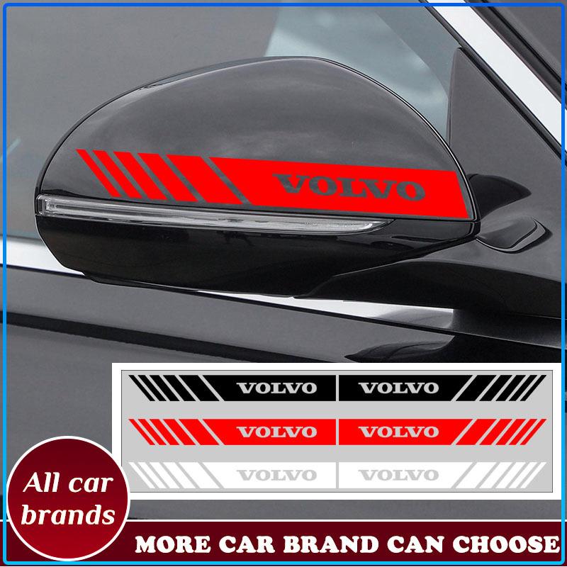2PCS Car Styling Rearview Mirror Decoration Sticker Emblems For Volvo Rdesign XC90 S60 XC60 V70 S80 S40 V50 V40 V60 C30 S70