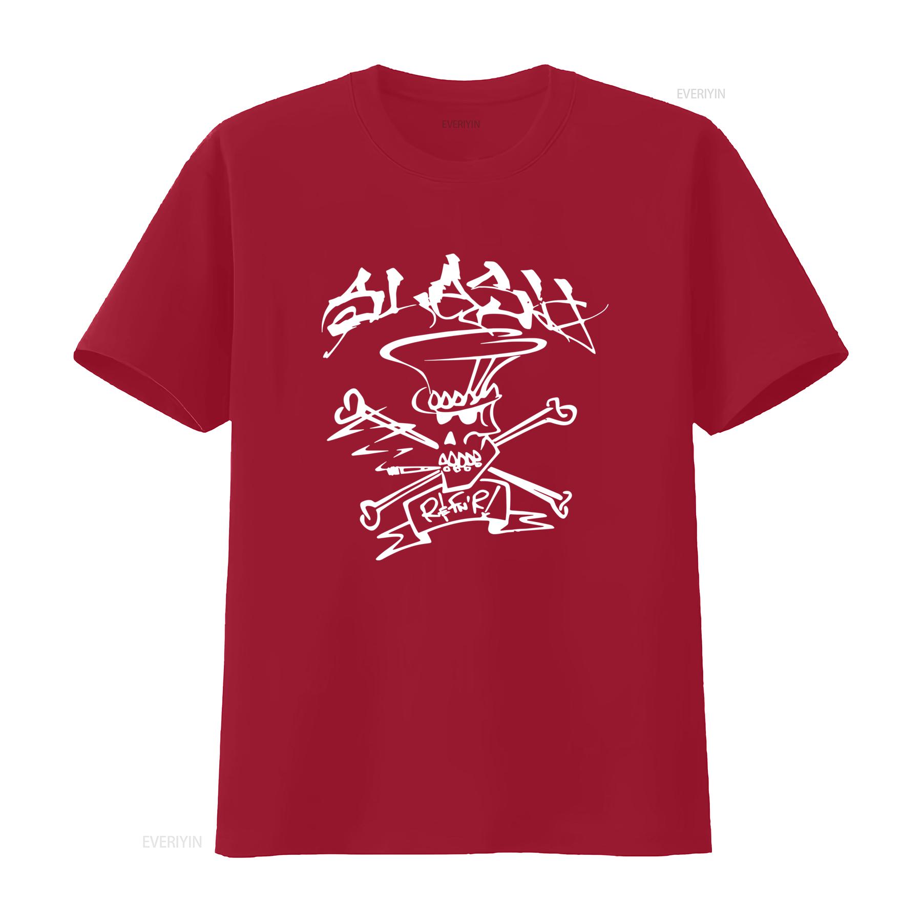 Slash Skull Crossbone Drawing R FNR Mens Heavy Metal Music Merch T Shirt vintage Washed Casual Stretched Unisex Versatile S