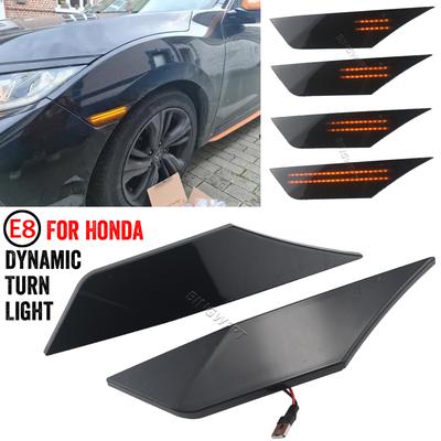 2 Stück Geräucherte Linse LED Seitenmarkierungsleuchten für Honda Civic 2016 2017 2018 34300-TET-H01 Auto Reflektor Blinkerleuchten