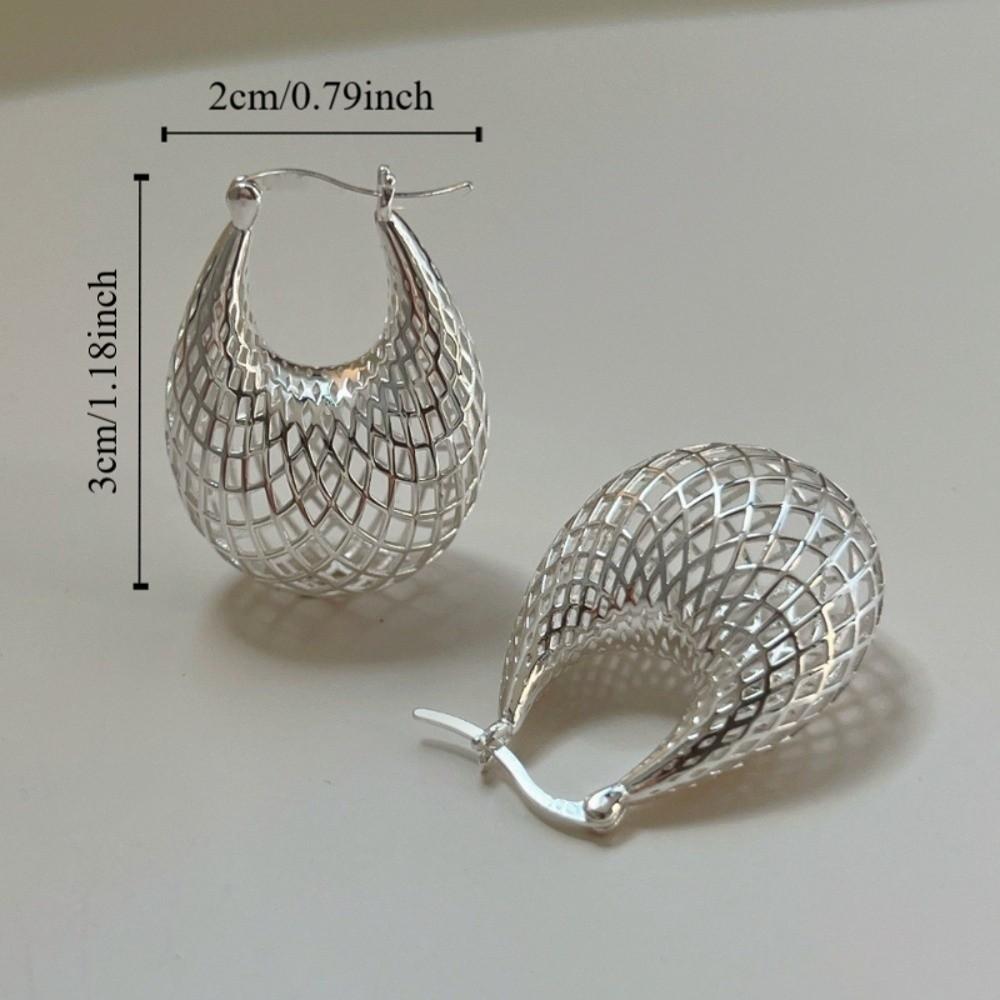Hollow Out Stud Earrings Silver Color Ear Stud New Simple Earring  Women Accessories