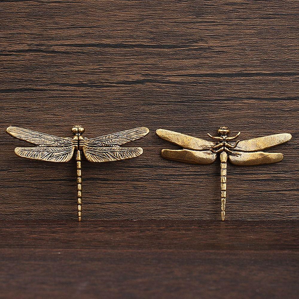 Vintage Miniature Dragonfly Statue Elegant Dragonfly Ornament  Home Office Decor