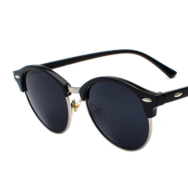 

Uv400 Hd Polarized Men Women Sunglasses Classic Fashion Half Frame Brand Sun Glasses Retro Rivet Mirror Eyewear