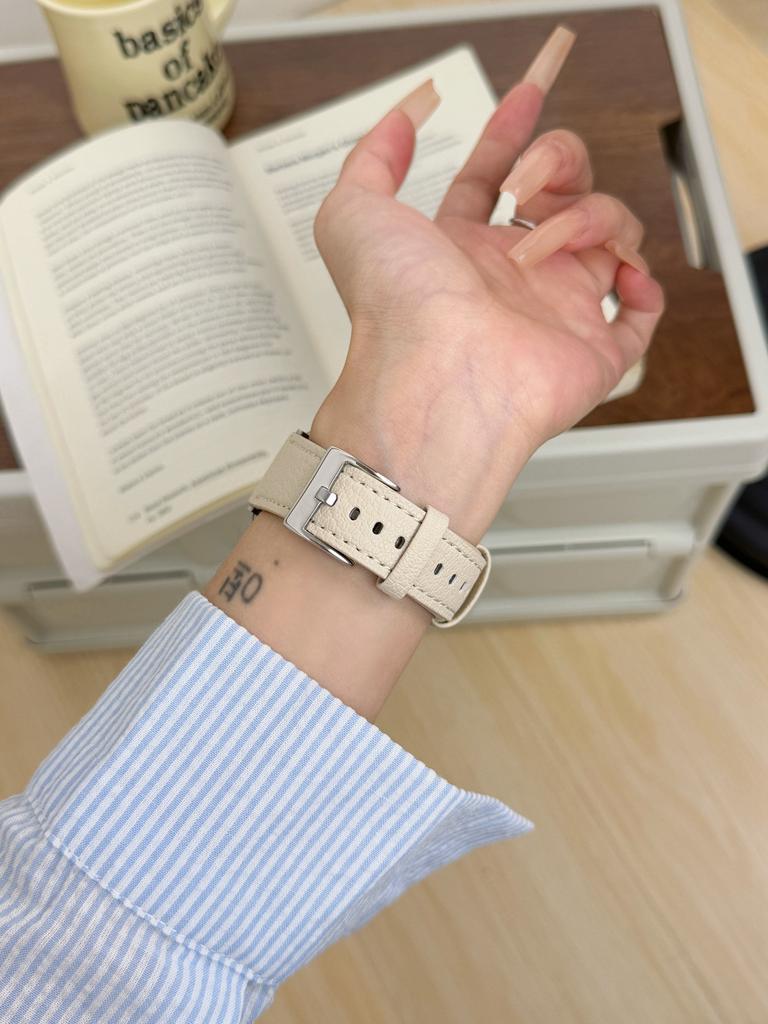 Nice Nata Leather loop Correa For Apple Watch band Series 11/10/9/8/7/6/5/4/3/2/1 38mm 40mm 41mm 42mm 44mm 45mm 46mm 49mm Strap