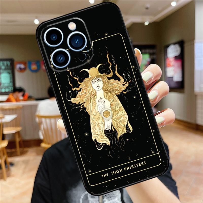 Witches moon Tarot Mystery totem Phone Case For iPhone 11 12 13 14 16 15 Pro Max Mini XS X XR 7 8 Plus Soft Cover Shell