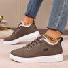 Women's Flat Casual Warm Lace-Up Cotton Shoes for Winter Indoor and Outdoor Wear