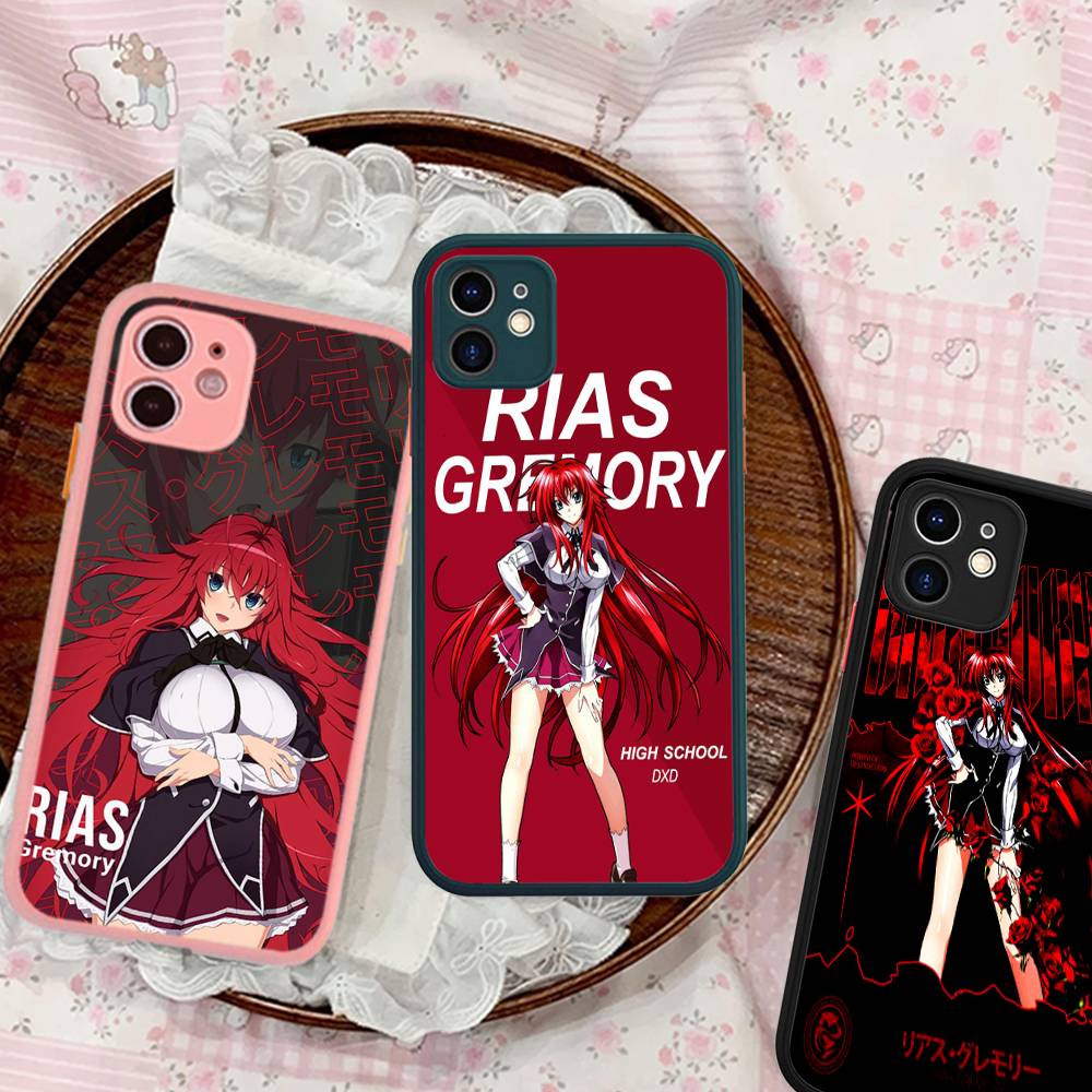 DXD Rias Gremory Mobile Cell For iPhone 11 12 13 14 15 16 Pro Max Plus Matte Translucent Phone Cover