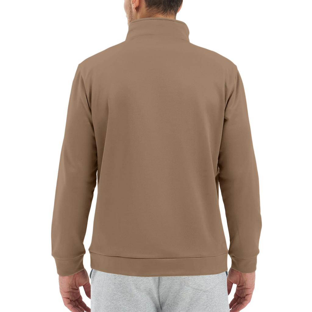 Men's Casual Long-Sleeved Collared Quarter-Zip Sweatshirt