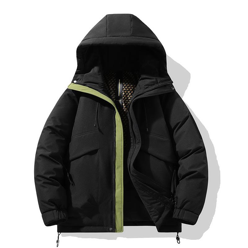 Winter Down Jacket New Style Simple Men's and Women's Same Style Thickened Winter Jacket with Inner Hood