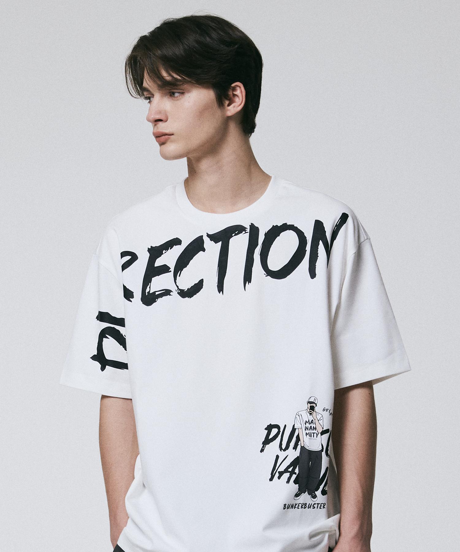 Bunker Buster Big Lettering Short Sleeve T-Shirt Off White (Mp2Tu263-001) Off White/095