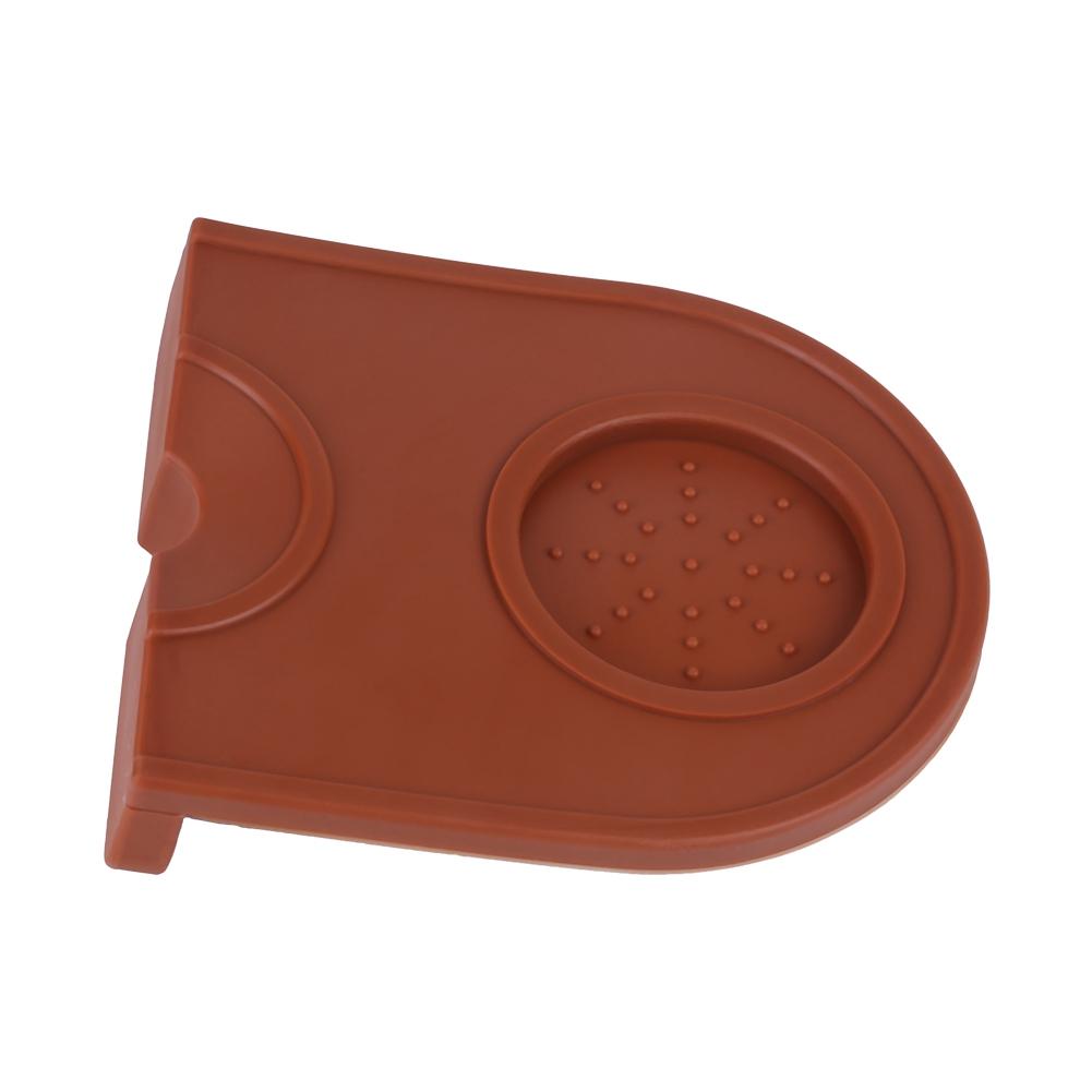 Black Multi function Thicken Anti skid Coffee Tamper Holder Silicone Pad Mat(Black)